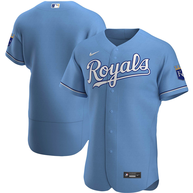 2020 MLB Men Kansas City Royals Nike Light Blue Alternate 2020 Authentic Jersey 1